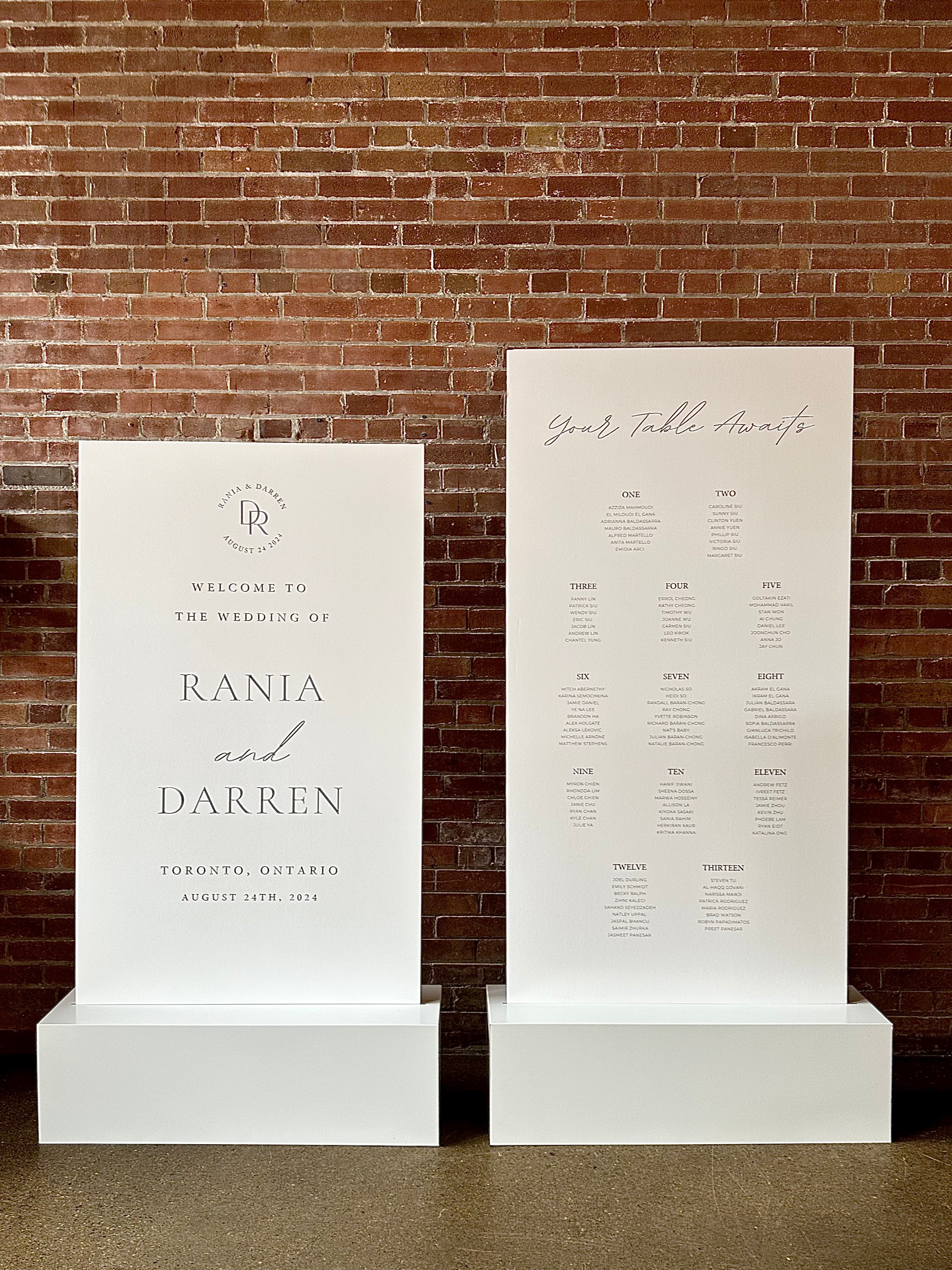 Sign + Seating Chart Duo LARGE Custom Boards Toronto
