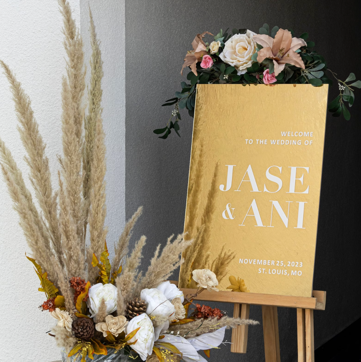 Gold Mirror Acrylic Welcome Sign