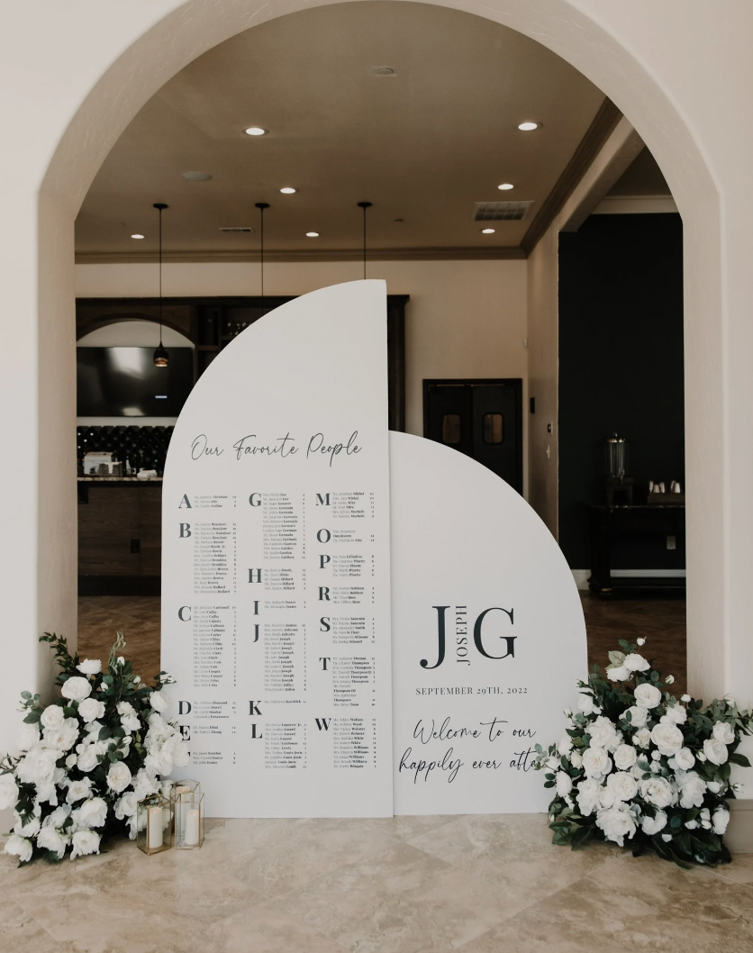 Arch Wedding Sign + Seating Chart LARGE Custom Boards Toronto