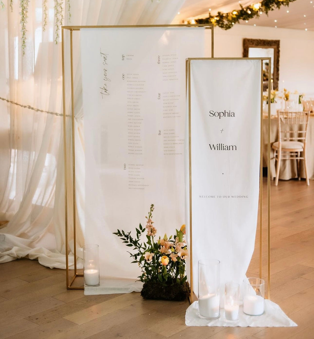 2024 Wedding Trends: Fabric Linen Welcome Signs