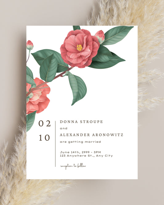 Red Floral Minimal Cards