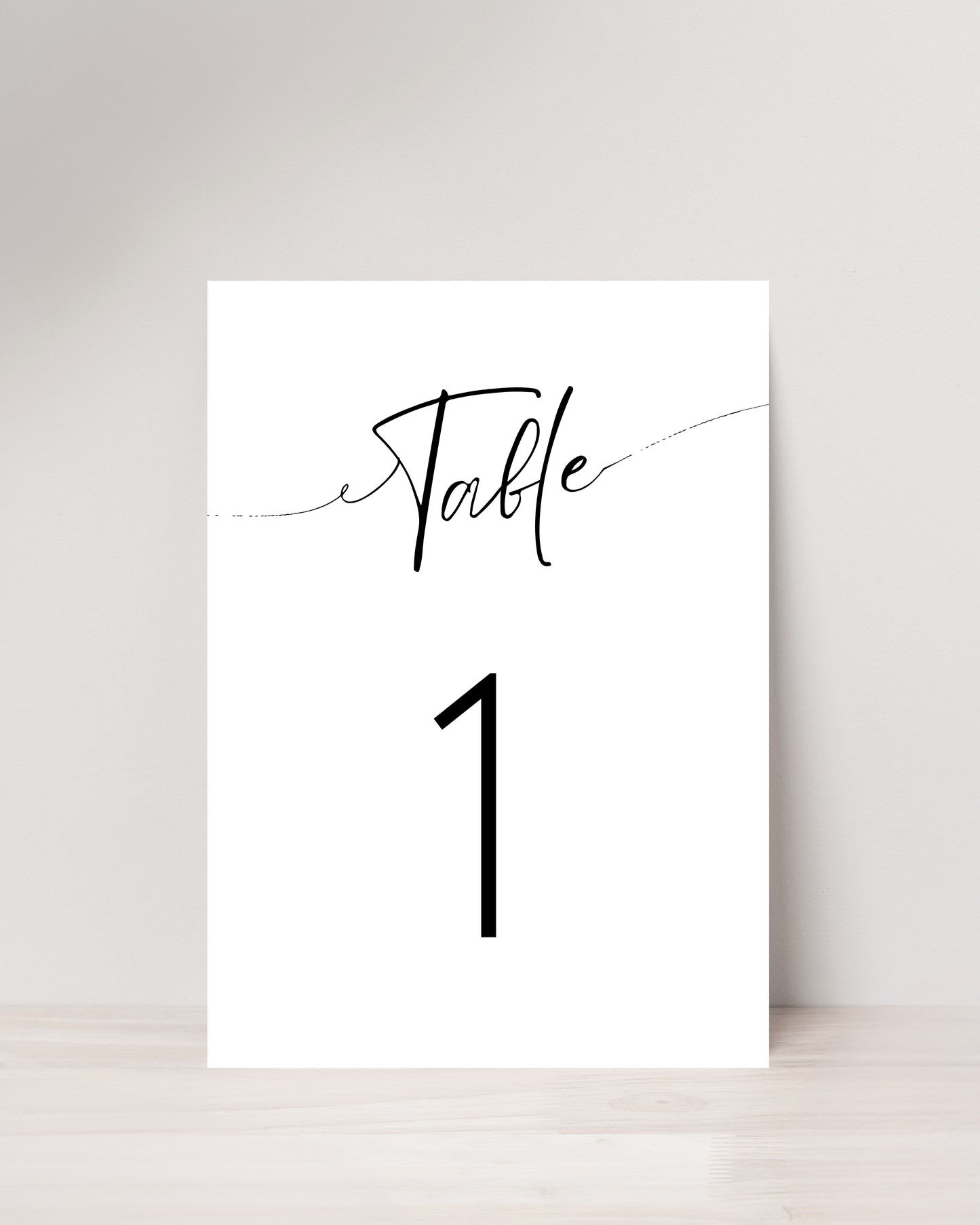 Minimal Cursive Table Numbers