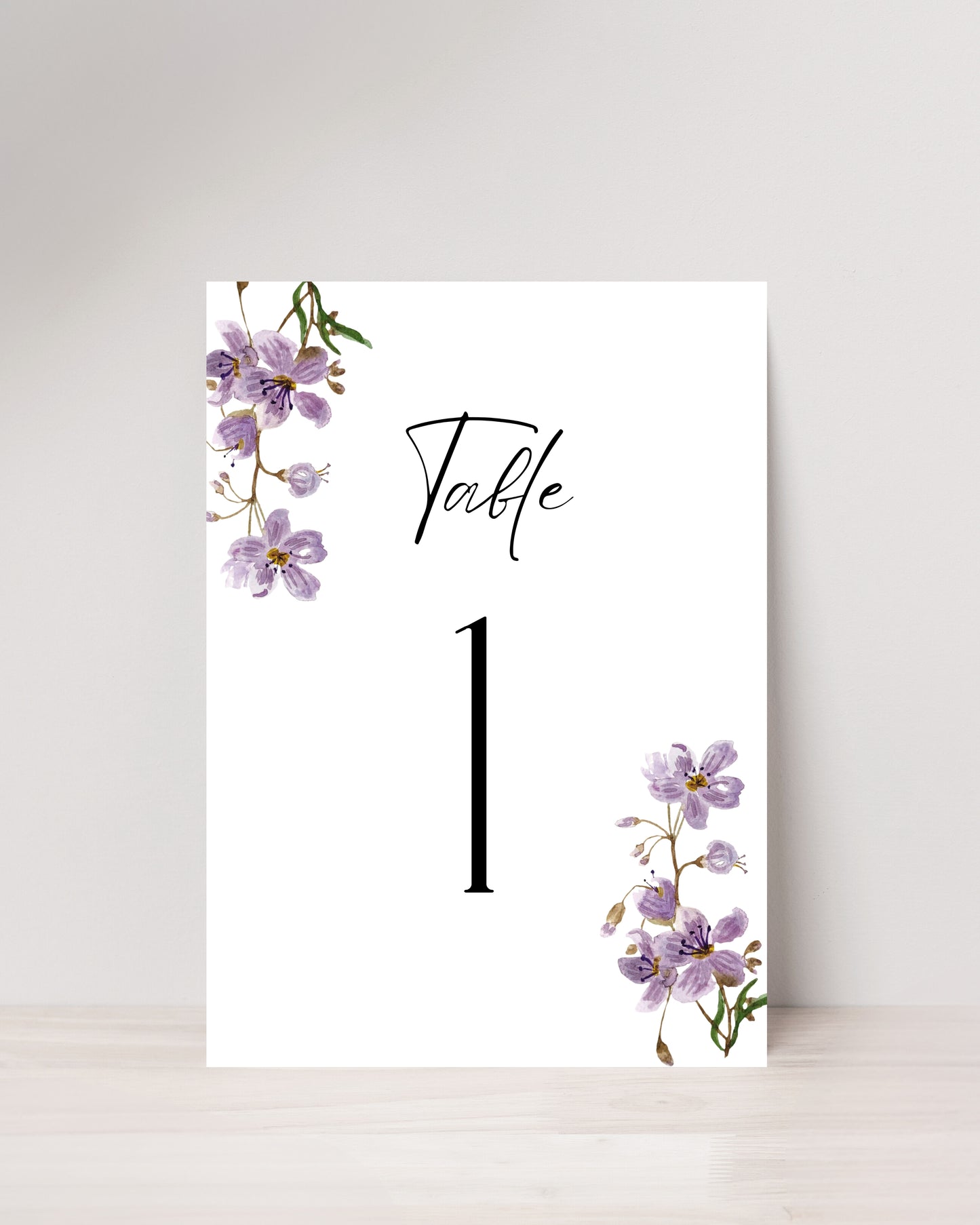 Lavender Flowers Table Numbers