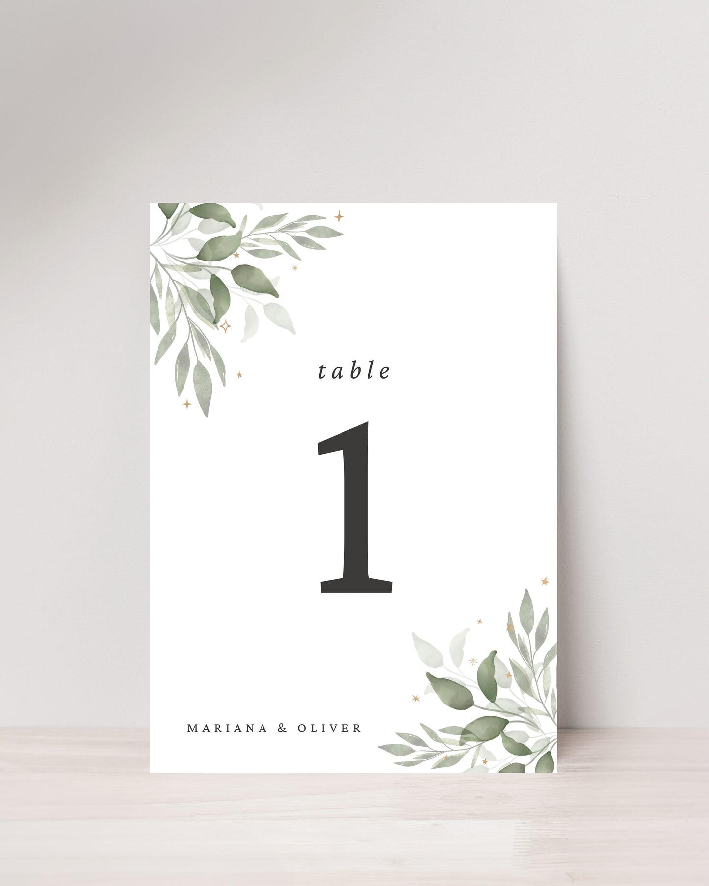 Green Leaves Table Numbers