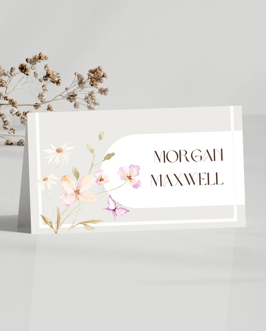 Summery Floral Frame Place Card