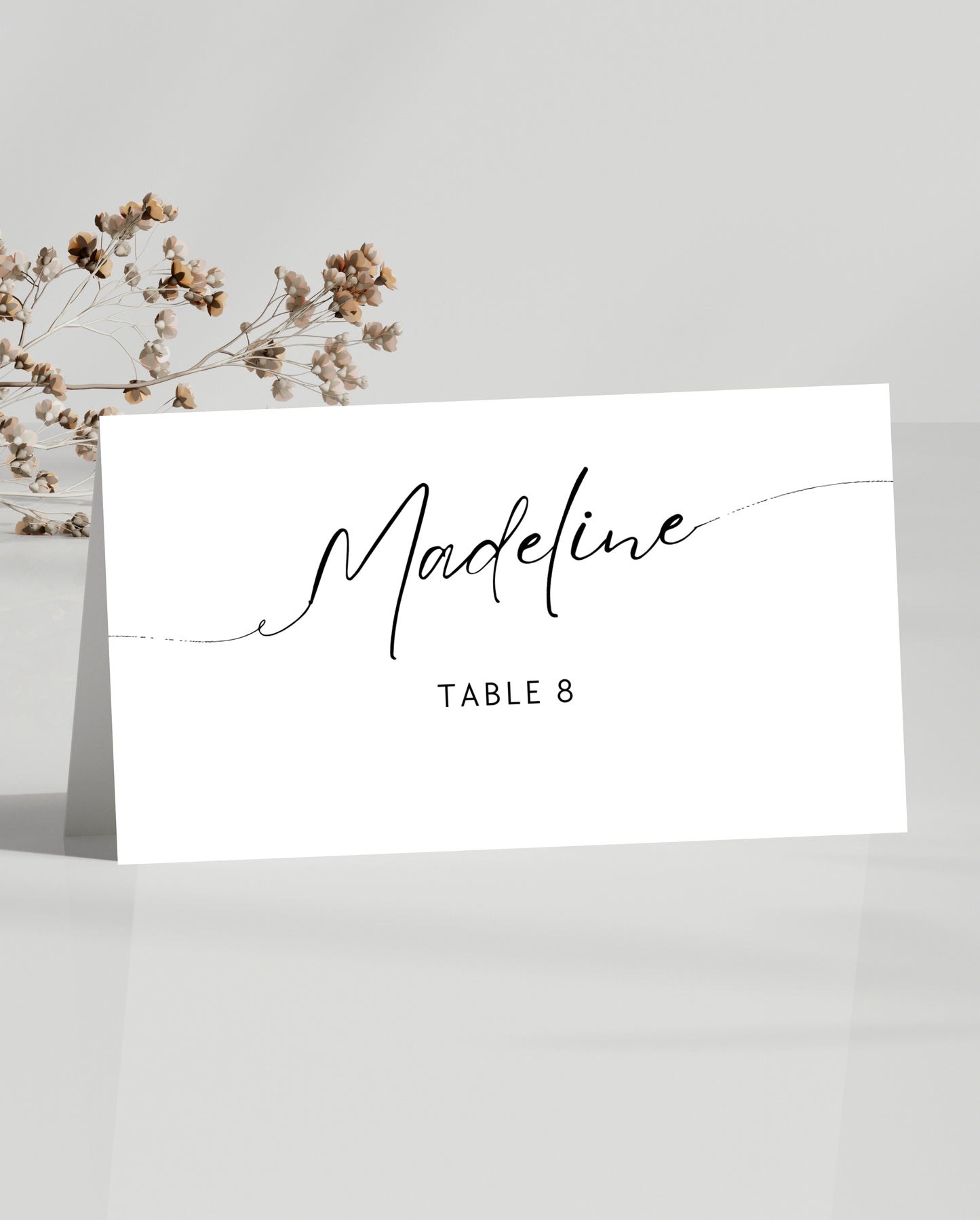 Minimal Cursive Place Card