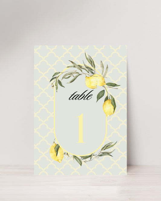 Amalfi Lemon Table Numbers