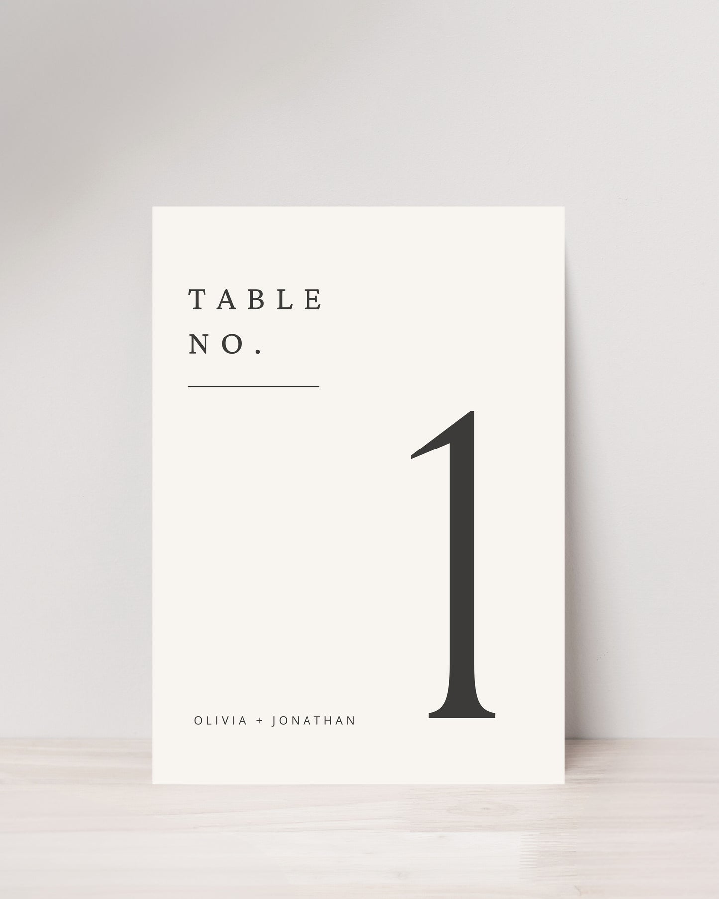 Minimal Beige Table Numbers