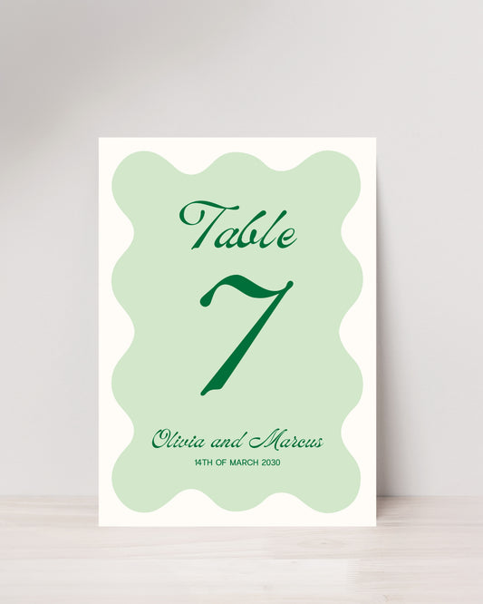 Wavy Border Table Numbers