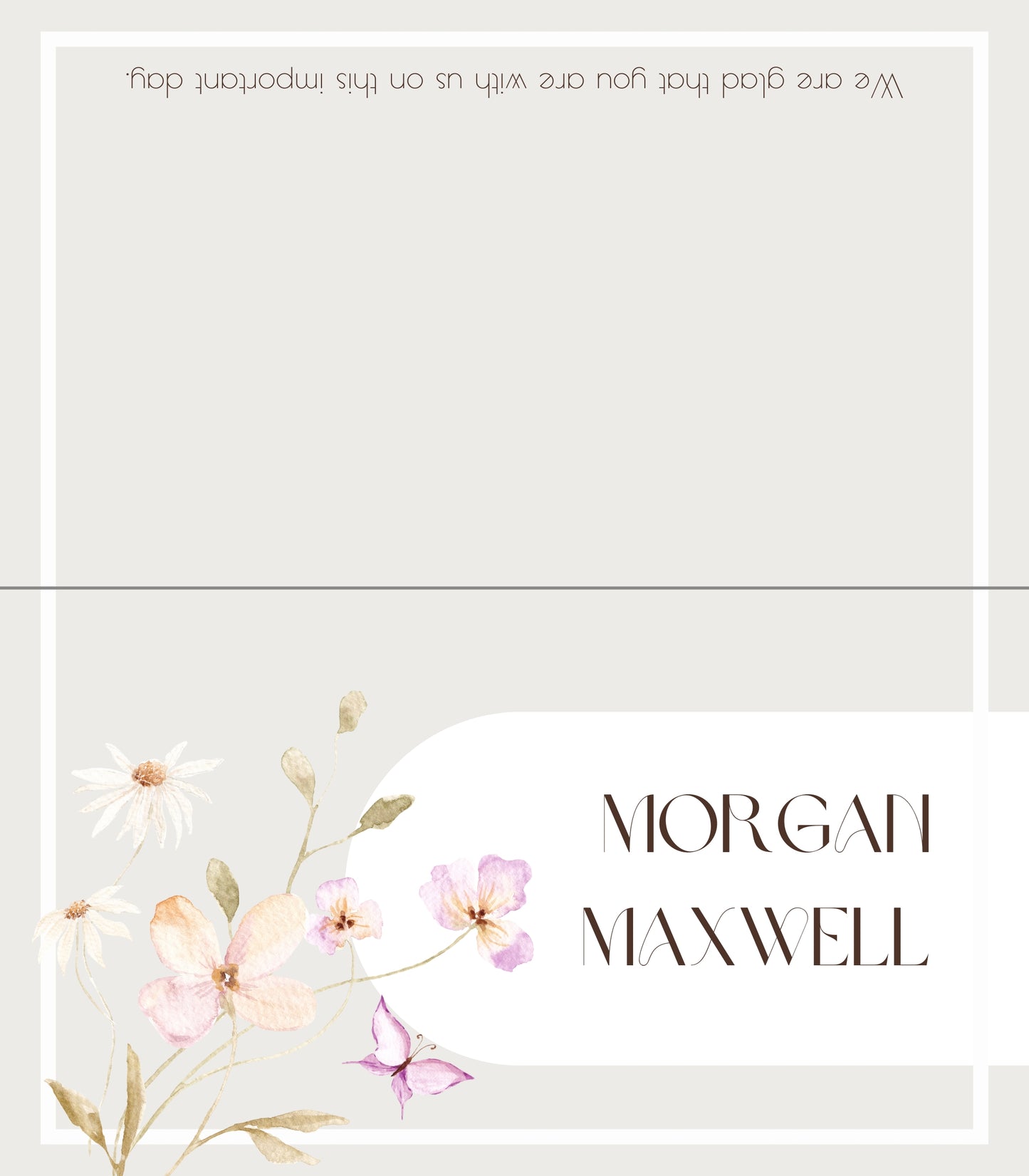 Summery Floral Frame Place Card