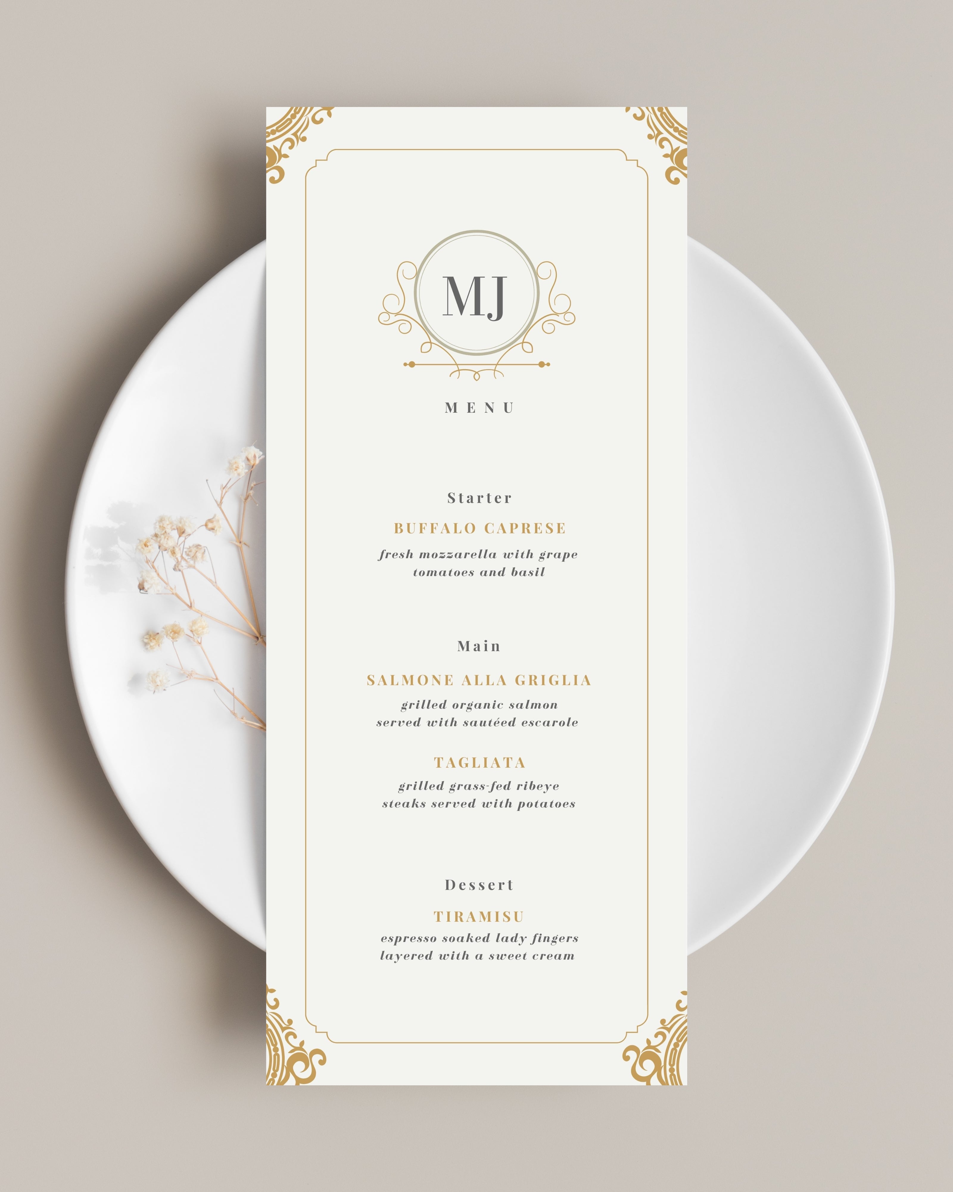Royal Menu Cards – Custom Boards Toronto