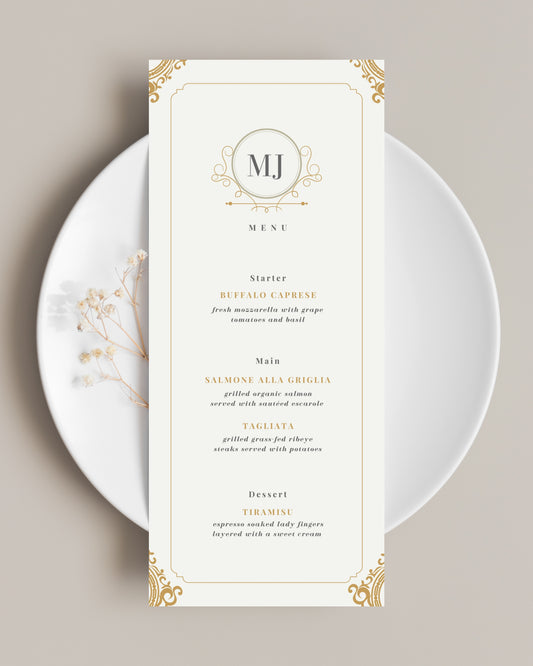 Royal Menu Cards