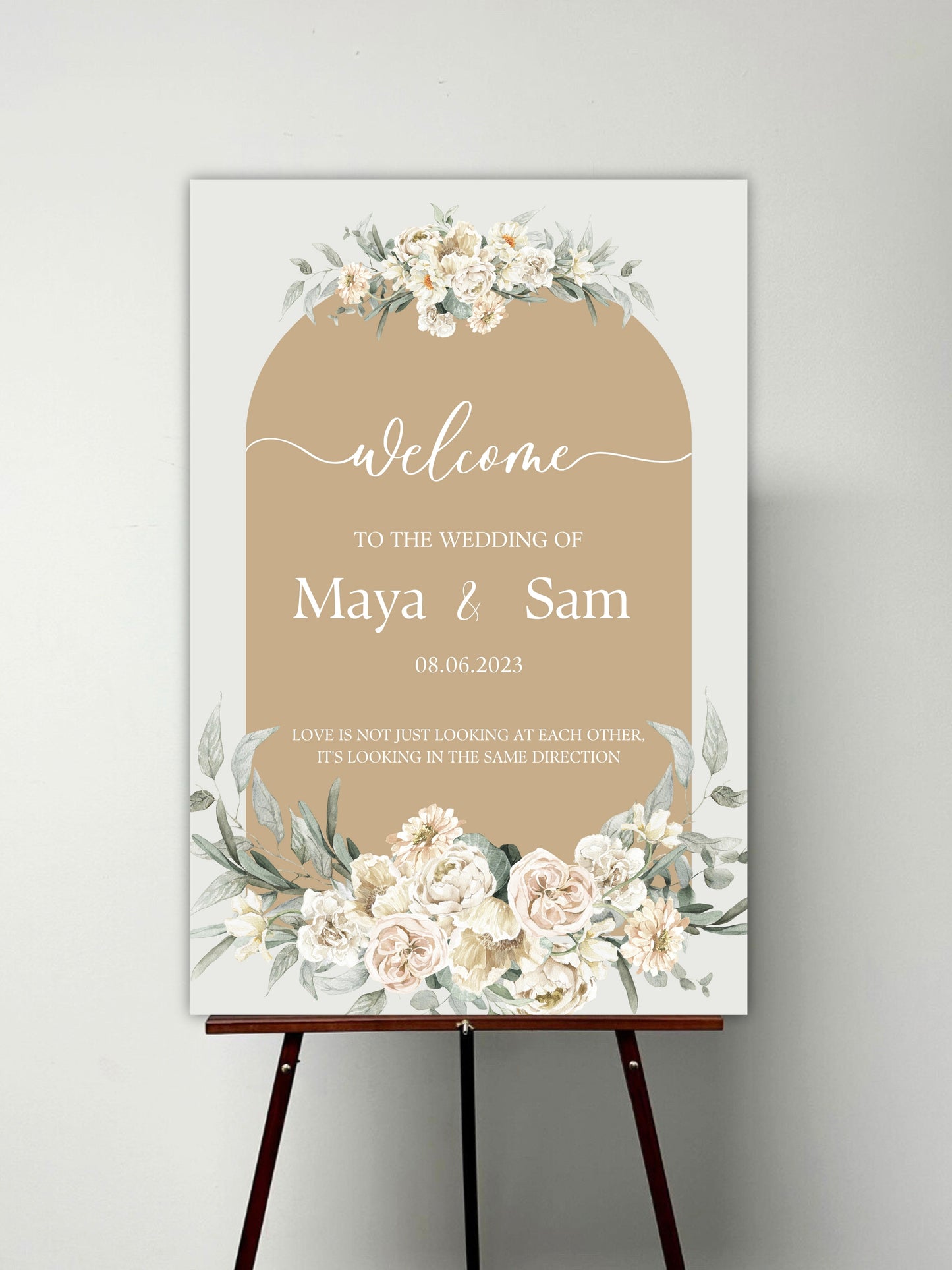 Neutral Floral Welcome Sign