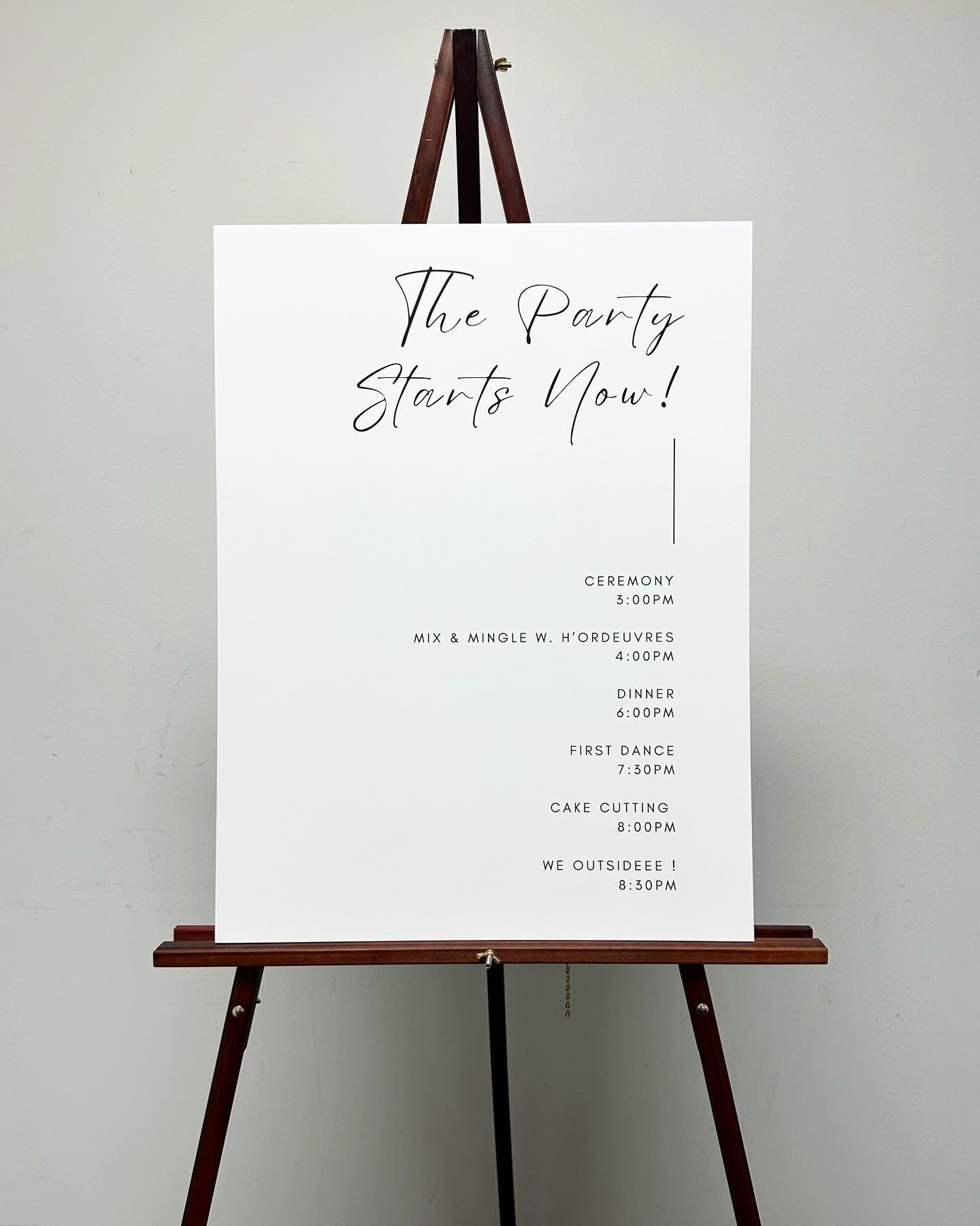 Order of Events Sign – Custom Boards Toronto