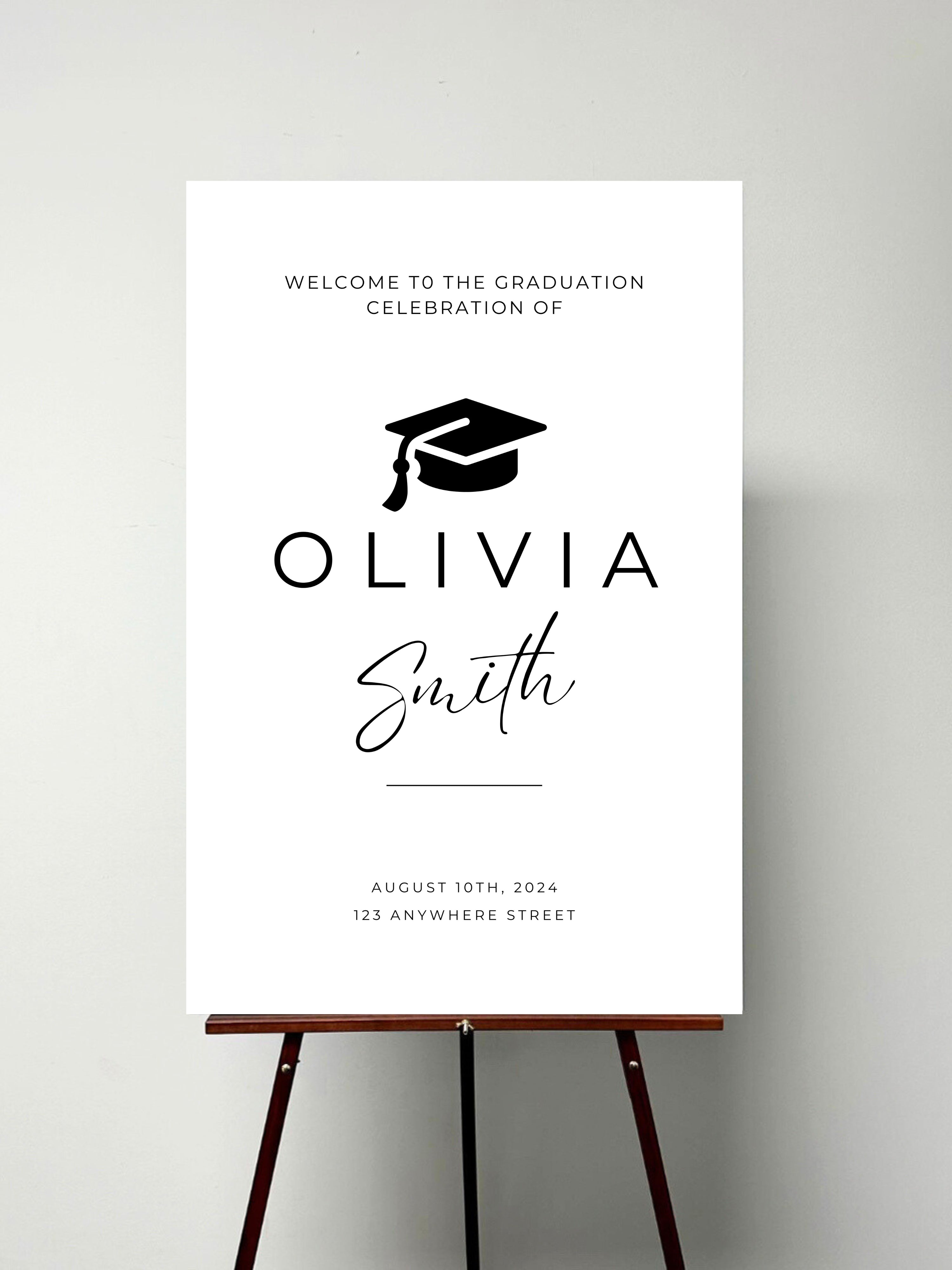 Graduation Sign In Small Minimal Graduation Welcome Sign – Custom Boards Toronto