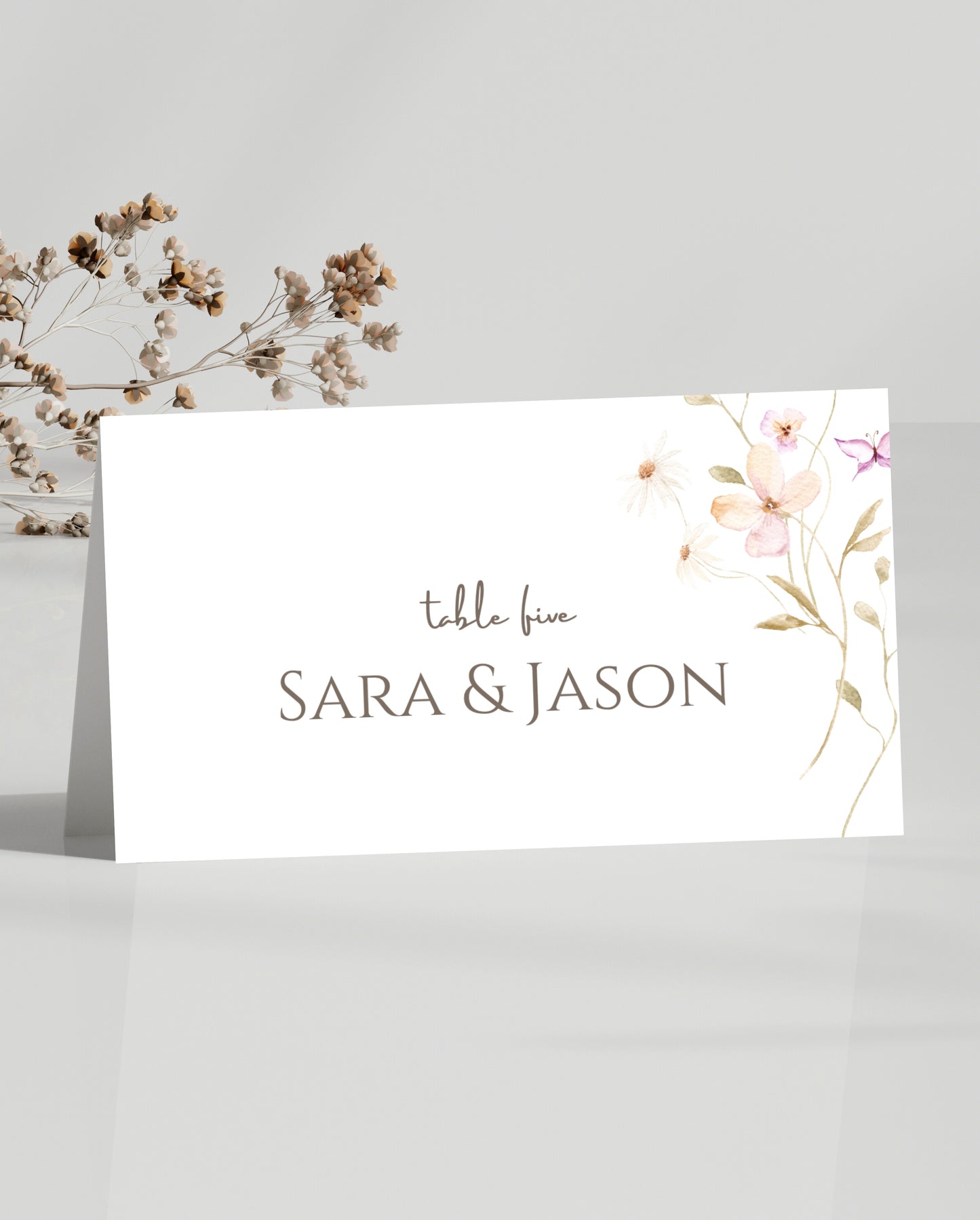 Summery Floral Place Card