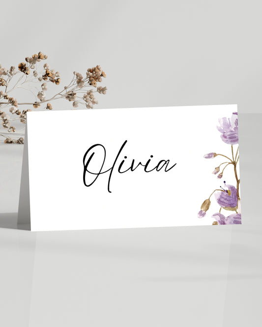 Minimal Lavender Place Card