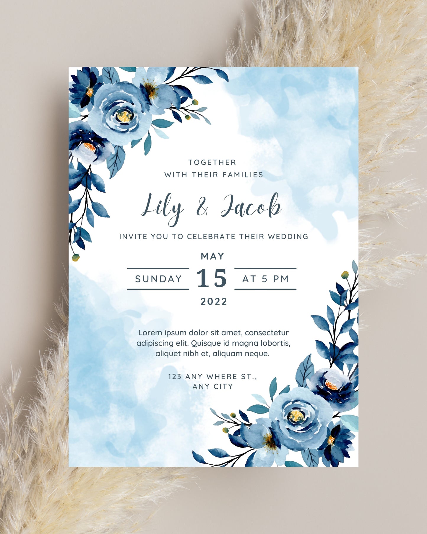 Blue Floral Cards