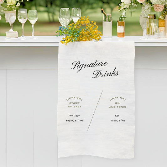 Signature Drinks Minimal Fabric Bar sign