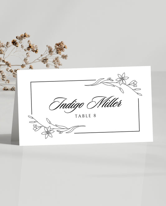 Floral Frame Place Card