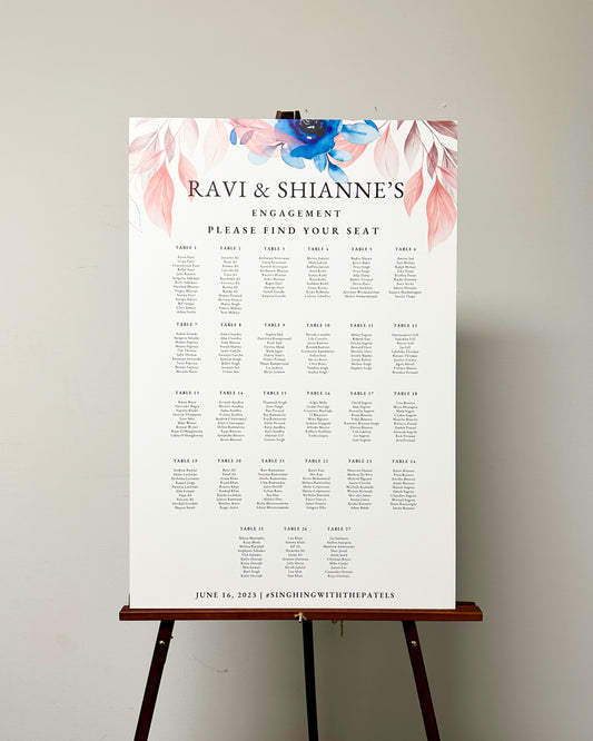 Blue & Pink Floral Top Seating Chart