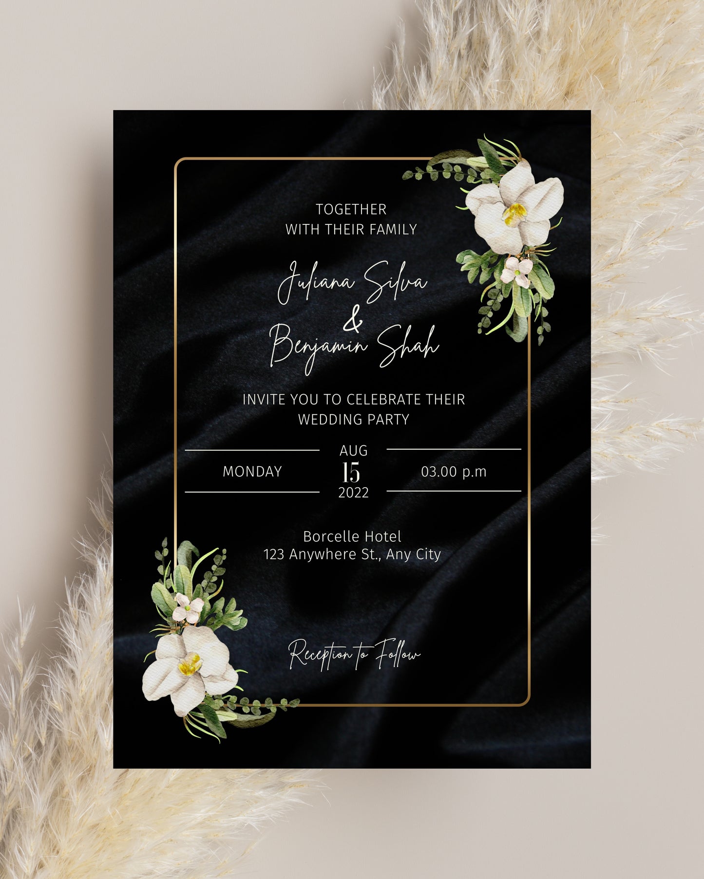 Black Floral Cards