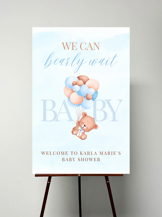 Bear Baby Shower Welcome Sign