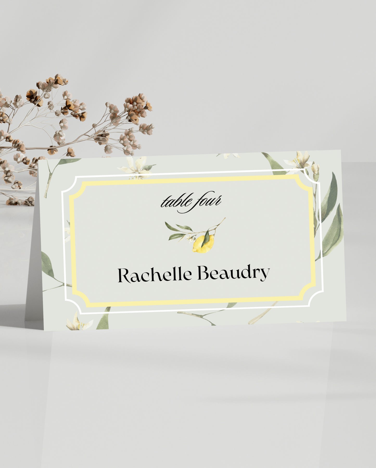 Lemon Frame Place Card