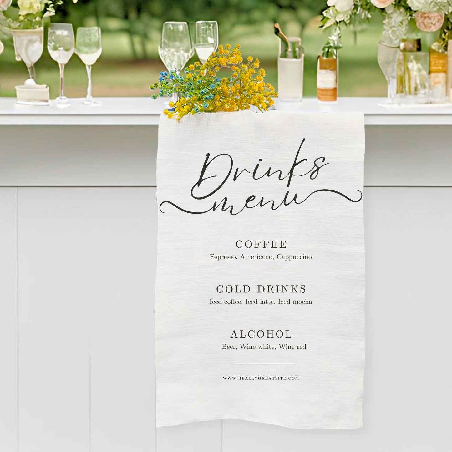 Drinks Menu Fabric Bar sign