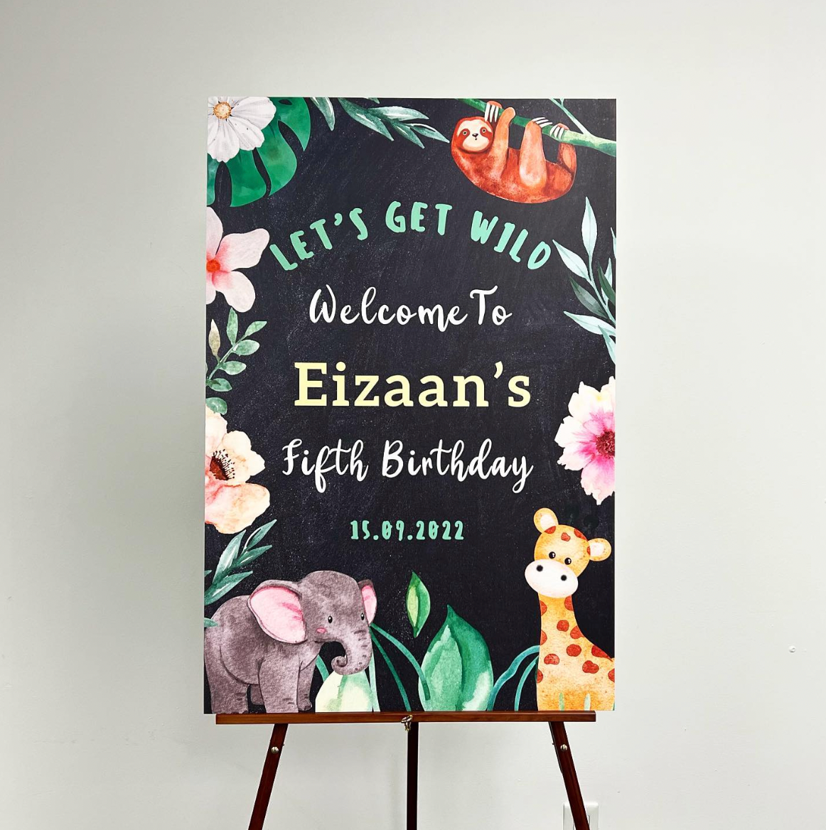 Chalkboard Style Wild Theme Welcome Sign