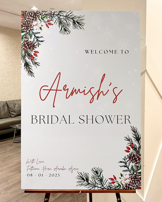 Holiday Christmas Theme Bridal Shower Welcome Sign