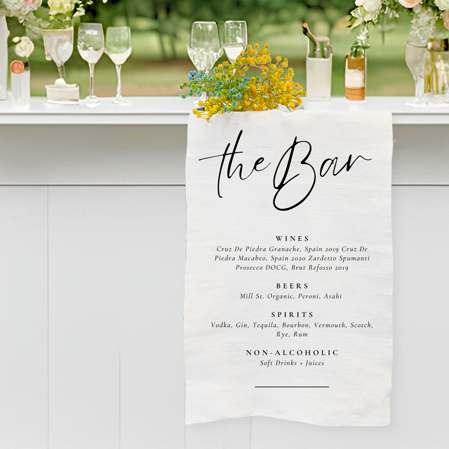 The Bar - Linen Fabric Bar sign