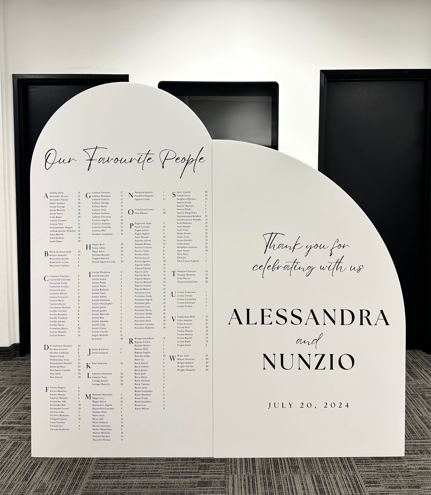 Arch + Slit Arch | Welcome Sign + Seating Chart - LARGE