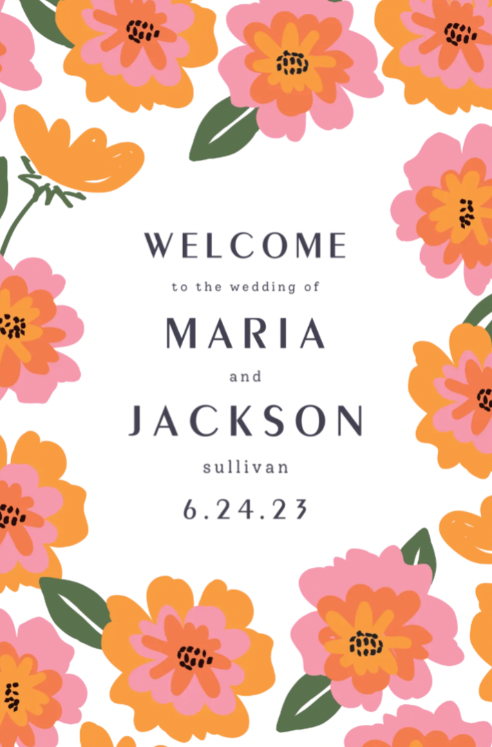 Floral Pop Art Welcome Sign