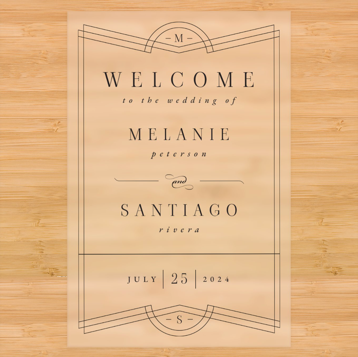 Gatsby Frame Welcome Sign