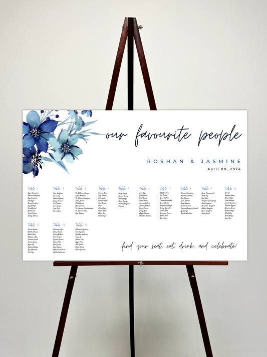 Blue Floral Seating Chart