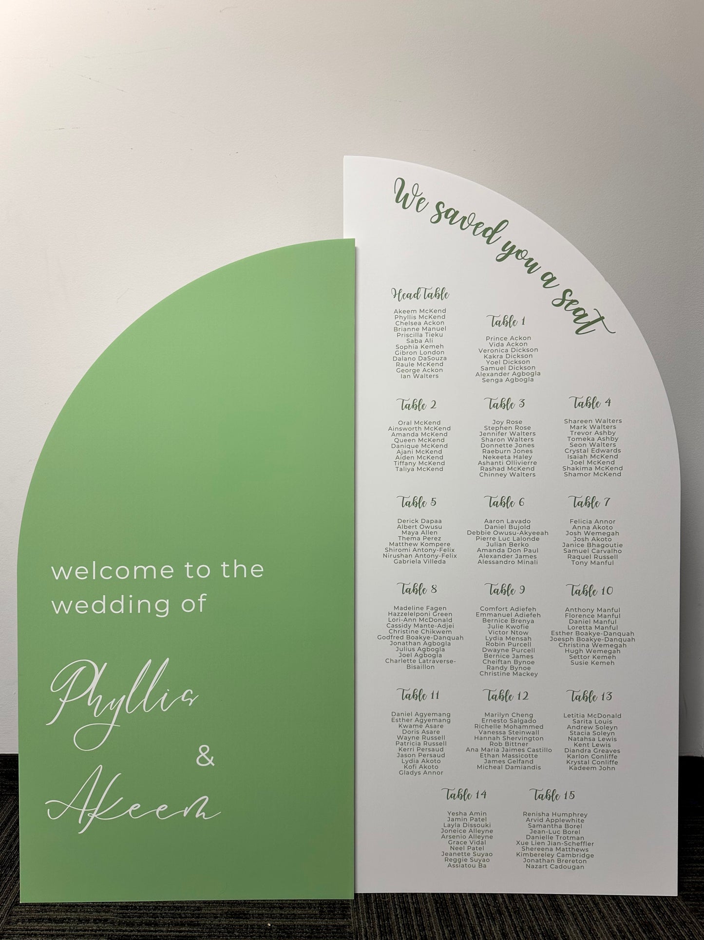 Arch Wedding Welcome Sign + Seating Chart - Medium