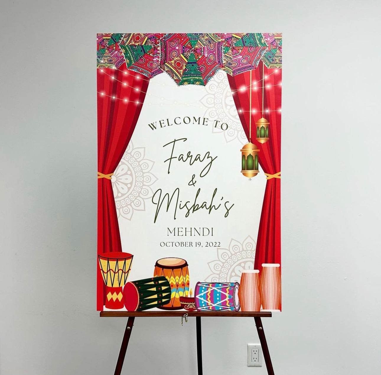 Dholki / Mehndi Welcome Sign