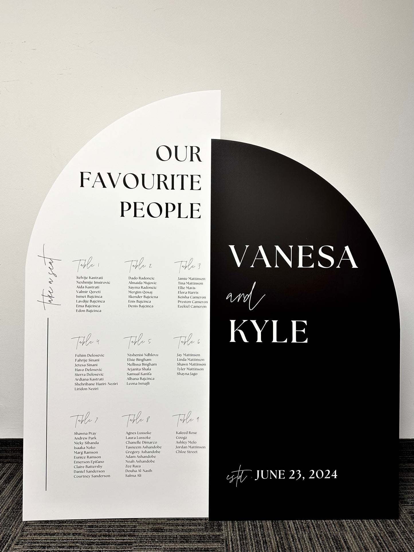 Arch Wedding Welcome Sign + Seating Chart - Medium