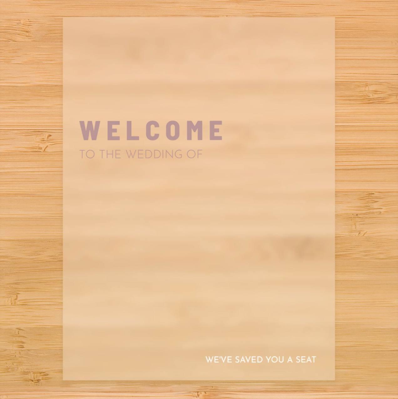 Picture Acrylic Wedding Welcome Sign