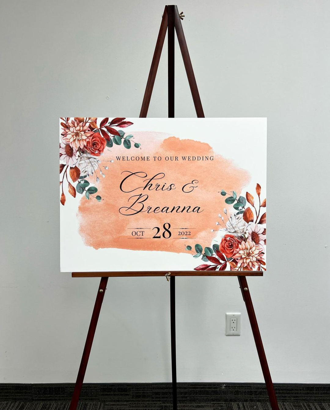 Orange Boho Autumn / Fall Theme Welcome Sign