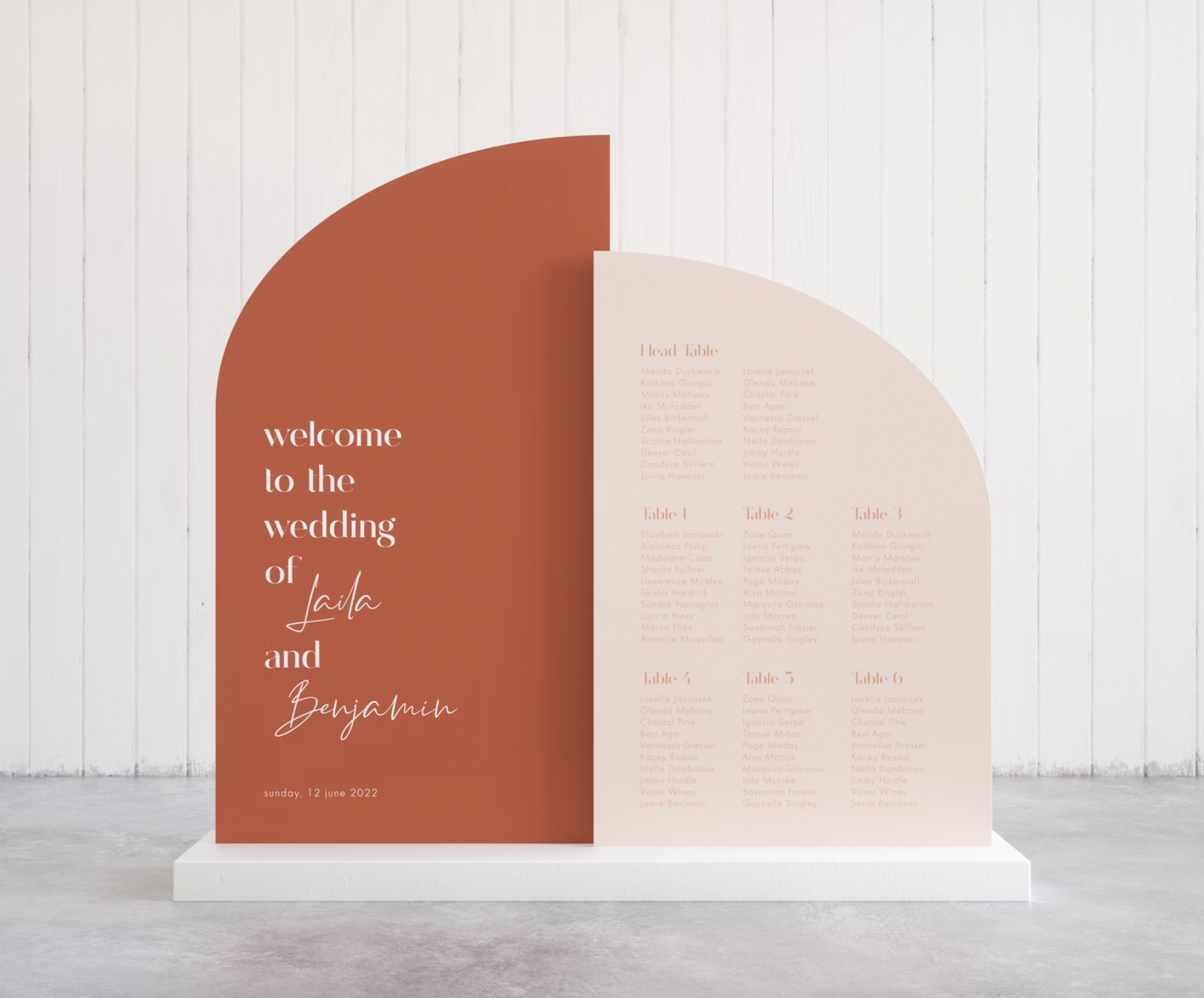 Arch Wedding Welcome Sign + Seating Chart - Small (Tabletop)