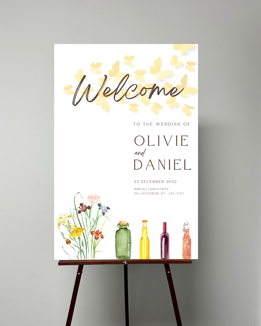 Summer Floral Welcome Sign