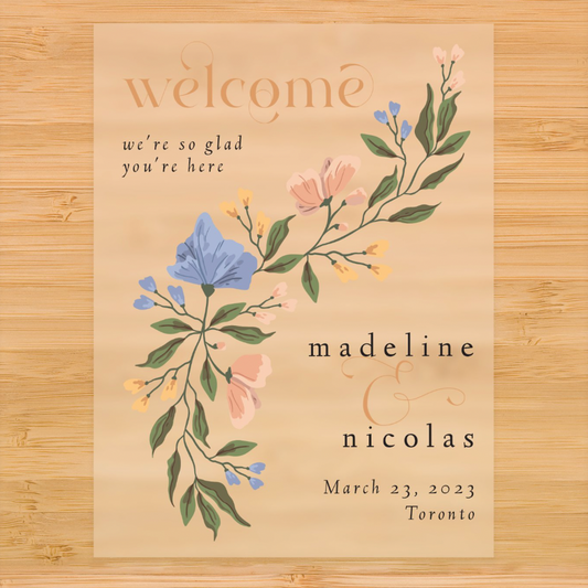 Floral Middle Welcome Sign