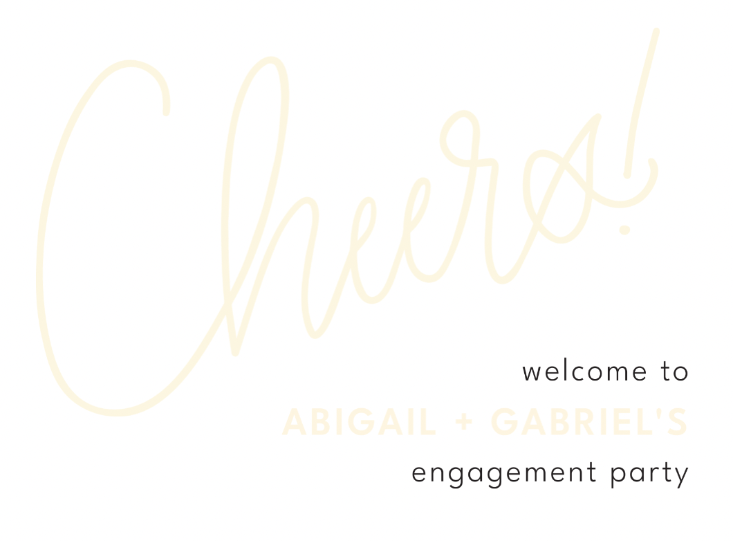 Cheers! Engagement Welcome Sign