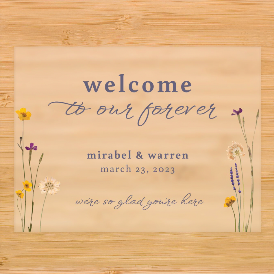 Minimal Flower Stems Welcome Sign