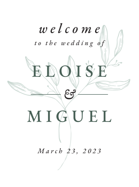 Minimal Floral Layering Welcome Sign