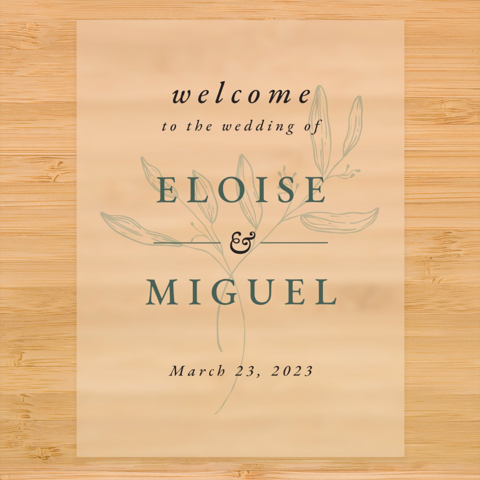 Minimal Floral Layering Welcome Sign