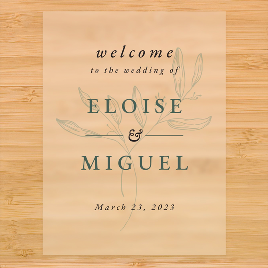 Minimal Floral Layering Welcome Sign