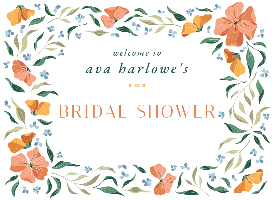 Floral Border Welcome Sign